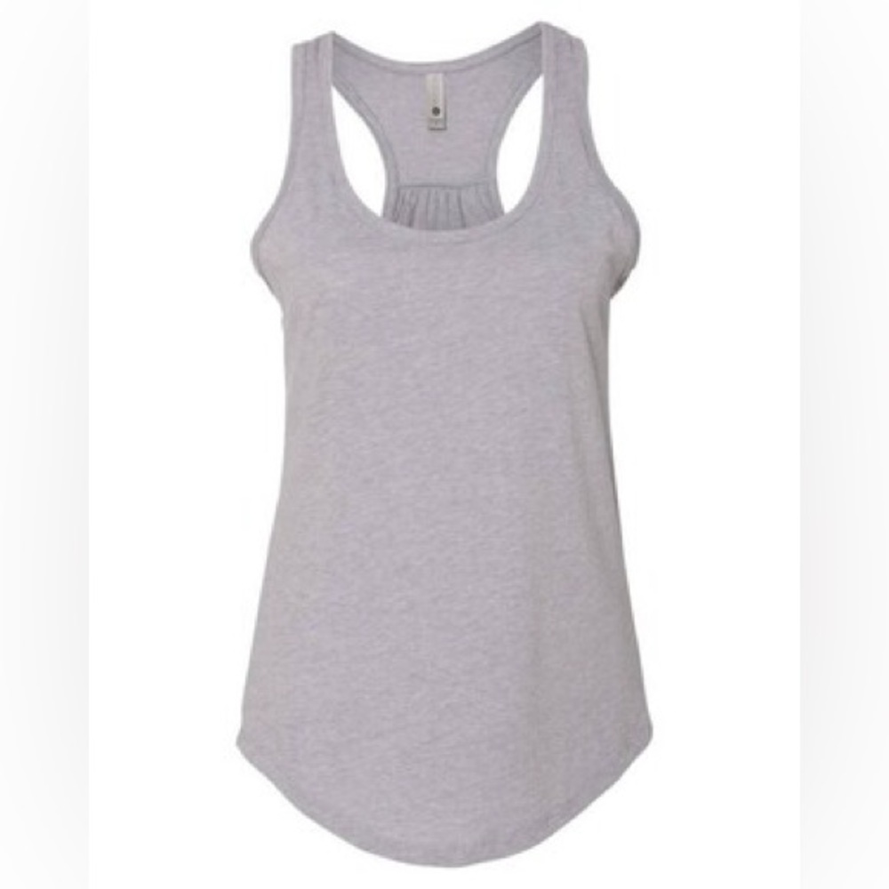 NWOT Next Level Apparel 6338 Women's Gathered Racerback Tank Heather Grey xsmall